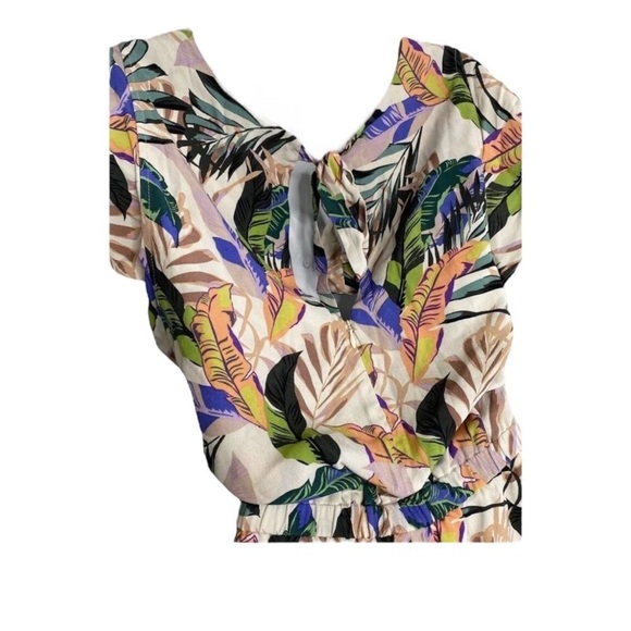 🌺SANCTUARY Antonella Tropical Palm Print Wide Leg Tie-back Jumpsuit Size M🌺 - Picture 9 of 10